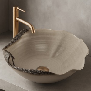 Lavoar pe blat Rea HM-22 Handmade Art ceramic - Img 6