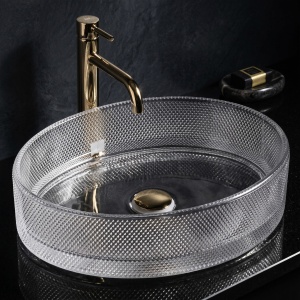 Lavoar pe blat Rea Mirella transparent din sticla - Img 6