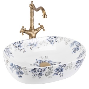 Lavoar pe blat Veronica Shiny ceramic oval multicolor