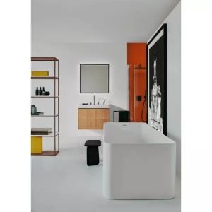 Lavoar pe mobilier Ideal Standard Atelier Calla alb lucios 67 cm cu orificiu baterie si preaplin - Img 8