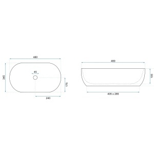 Lavoar pentru blat oval finisaj mat Amelia WARM imitatie piatra - Img 6