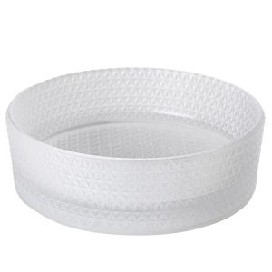 Lavoar rotund din sticla alb-transparenta si texturata cu montaj pe blat Brillant 40 x 12 cm - Img 15