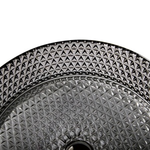 Lavoar rotund din sticla frezata cu montaj pe blat Brillant Black Platinium Gloss 40 x 12 cm - Img 17