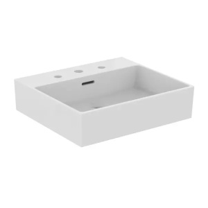 Lavoar suspendat Ideal Standard Atelier Extra cu 3 orificii baterie si preaplin alb lucios 50 cm - Img 1