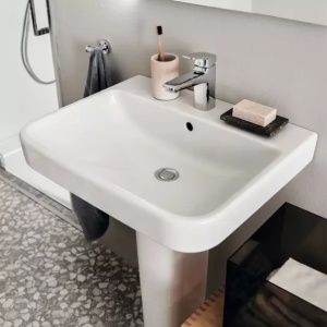 Lavoar suspendat Ideal Standard i.life B alb lucios SmartGuard 50 cm cu orificiu baterie si preaplin - Img 8