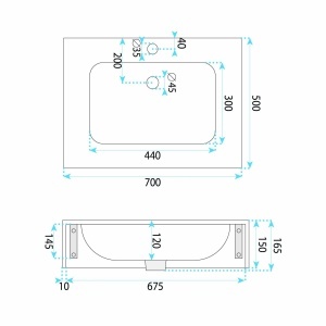 Lavoar suspendat REA Aresa Belt White 70 - Img 10