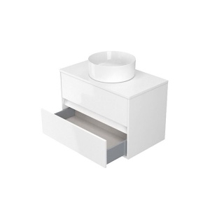 Mobilier baie suspendat Cersanit Crea pentru lavoar pe blat alb 80 x 45 cm - Img 2