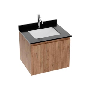 Mobilier baie suspendat cu lavoar sub blat Spectrum Asturias 60 riflat lemn 60 x 51.5 cm
