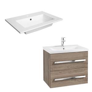 Mobilier cu lavoar,montaj suspendat Defra Granada nuc rockford cu lavoar compozit Flex 60