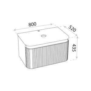 Mobilier pentru lavoar suspendat Spectrum Milena 80 alb mat cu blat inclus 80 x 52 cm - Img 2