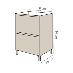 Mobilier stativ pentru lavoar Fluminia Lizi stejar natural 60 cm - Img 2