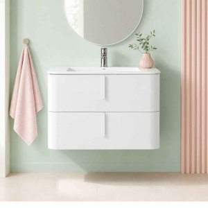 Mobilier suspendat pentru lavoar Fluminia Pisa alb mat 80 x 46 cm - Img 3