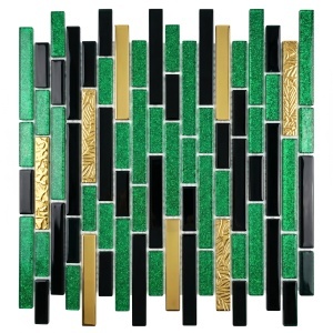 Mozaic pentru perete Rea Black-Green P14456 30x30cm