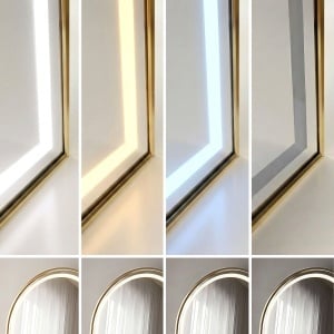 Oglindă LED cu rama auriu Orbit Brush Gold, 50x160cm, 3 moduri iluminare - Img 7
