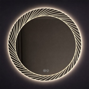 Oglinda LED rotunda cu 3 tipuri de lumina si dezaburire Aurora 60 cm - Img 7