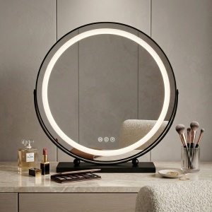 Oglindă LED rotunda pentru Make-Up, Black 50 cm - Img 6