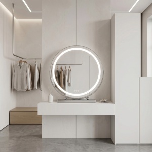 Oglindă LED rotunda pentru make-up Chrome 40 cm - Img 6