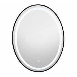 Oglinda ovala cu LED in 3 culori antiaburire si rama neagrea Emilia 60 x 80 cm - Img 2