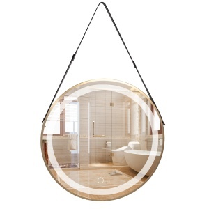 Oglinda rotunda de baie cu LED cu prindere in curea diametru 60cm YH-3339