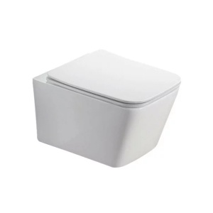 Pachet vas wc suspendat Fluminia Paris, capac softclose si set dus igiena intima auriu cu baterie incastrata Rea Loop - Img 5