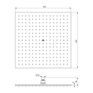 Palarie de dus Ideal Standard IdealRain 400x400 mm crom lucios 1 functie - Img 6