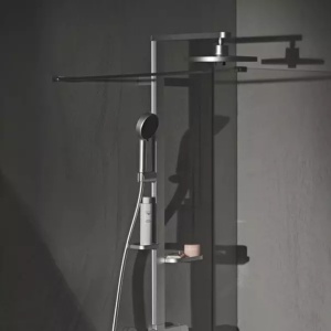 Palarie de dus rotunda din aluminiu Ideal Standard Alu+ argintiu mat 2 functii - Img 2