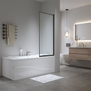 Paravan de cada PR03, Dimensiune 80x140cm, Sticla securizata 6 mm, Culoare Negru - Img 12