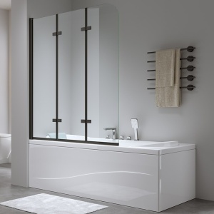 Paravan de cada PR05, Dimensiune 100x140cm, Sticla securizata 6mm, Culoare Negru - Img 7
