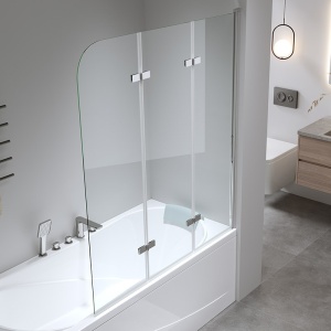 Paravan de cada PR05, Dimensiune 120x140cm, Sticla securizata 6mm, Culoare Periat - Img 12