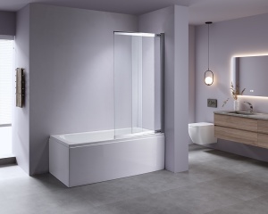 Paravan de cada PR07, Dimensiune 100x150cm, Sticla securizata 6mm, Culoare Crom - Img 13