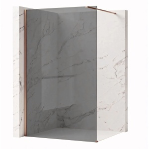 Paravan de dus Rea Flexi Grey / Brush Copper 80