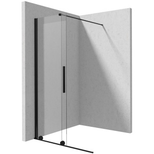 Paravan de dus tip Walk-in Odea Black, Dimensiuni la Alegere, Sticla Securizata 8mm - Img 3