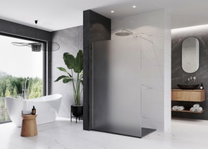 Perete de dus walk-in cu sticla mata Veldman FB11 – 90 x 195 cm, 8 mm, profil crom - Img 3