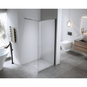Perete de dus walk in Mediterraneo Trixie negru mat 80 x 200 cm sticla 8 mm - Img 2