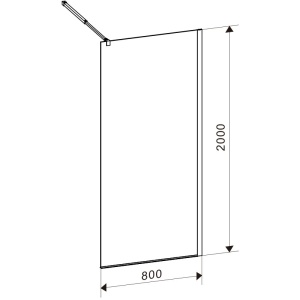 Perete de dus Walk-In SH07B, Dimensiune 80cm, Culoare Auriu - Img 21