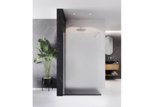 Perete de dus walk in Veldman FB11 din sticla securizata mata 8 mm, 100 x 195 cm, profil crom - Img 6
