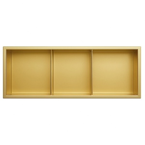 Raft de baie cu 3 sertare, incastrat, Tres Gold Brush, 90 x 30 x 10 cm - Img 3