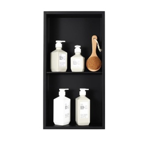 Raft dublu de baie incorporat, negru mat, Duo 60 x 30 x 10 cm - Img 3
