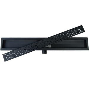 Rigola de duș liniară cu sifon fix și randament ridicat Wave DL01 60 cm – Negru - Img 14