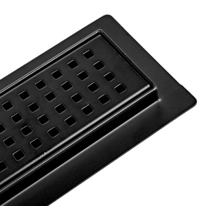 Rigola de duș liniară cu sifon și randament ridicat Qube DL01 70 cm – negru