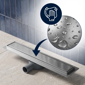Rigola de dus liniara DL02 inox 50 cm cu gratar 2 in 1 si sifon rotativ 360 - Img 11