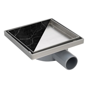 Rigola de dus patrata cu sifon rotativ si randament ridicat DL07 15 x 15 cm inox