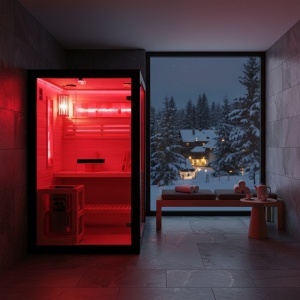 Sauna finlandeza cu temperatura inalta si soba Harvia 3.5kW 120 x 120 cm pentru 2 persoane - Img 8