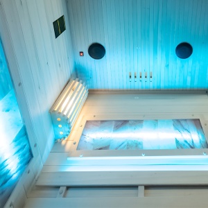 Sauna finlandeza cu temperatura inalta si soba Harvia 3.5kW pentru 1-2 persoane Lark 120 x 120 cm - Img 12