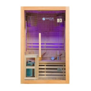 Sauna finlandeza cu temperatura inalta si soba Harvia 3.5kW pentru 2 persoane EA2S 120 x 105 cm - Img 5