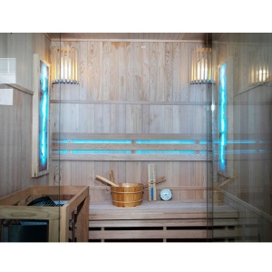 Sauna finlandeza cu temperatura inalta si soba Harvia 4.5kW pentru 3-4 persoane Kemi 150 x 120 cm - Img 10
