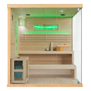Sauna finlandeza cu temperatura inalta si soba Harvia 8kW pentru 4 persoane EP4S stanga 180 x 160 cm - Img 3