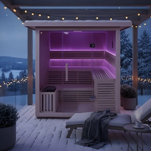 Sauna finlandeza pentru gradina cu soba Asker pentru 4-6 persoane, 180 x 180 cm - Img 8