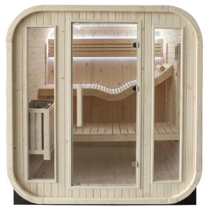Sauna finlandeza pentru gradina cu soba Molde pentru 2-4 persoane, 180 x 200 cm - Img 19