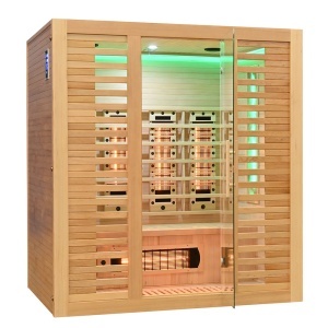 Sauna uscata cu infrarosu si cu pietre sarate pentru 4 persoane C4ST 175 x 140 cm - Img 3